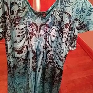 Silky print top